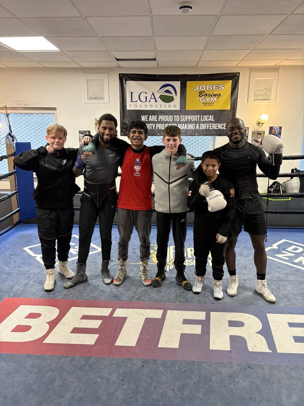 Young boxers in the ring at Jobes Boxing Gym